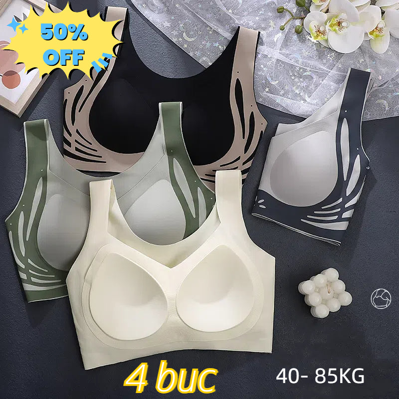 💙💙【Oferte speciale pe site】😍【Pachet de 4】Sutien pentru femei fără sârmă, dintr-o bucată❤️【40-85KG】